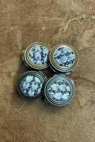 FLUFFY GOLD AND BRONZED BUTTON