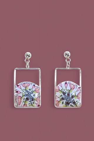 BOUCLES D'OREILLES FLEURS SUSPENDUES