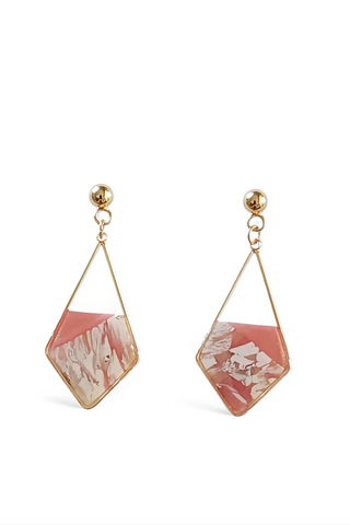 BOUCLES D'OREILLES LOSANGES MARBRÉS