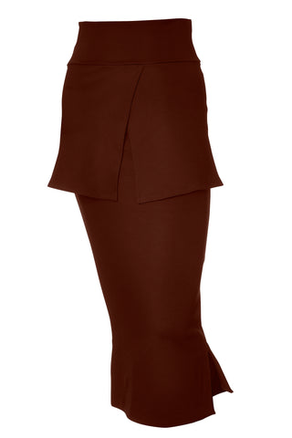 Jupe taille haute marsala