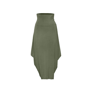 Jupe longueur midi kaki.