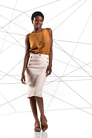 jupe cigarette avec fermeture style marin melow