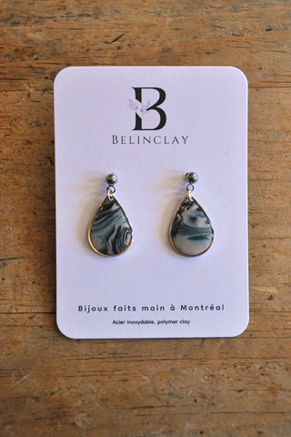 BOUCLES D'OREILLES GOUTTE MARBRÉ