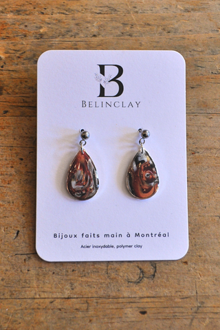 BOUCLES D'OREILLES GOUTTE MARBRÉ