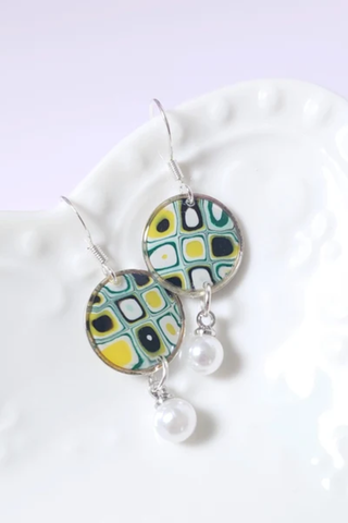 Boucles Perle Mosaïque Olive