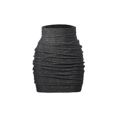 Jupe moulante avec large bande de taille haute à effet plissé noir