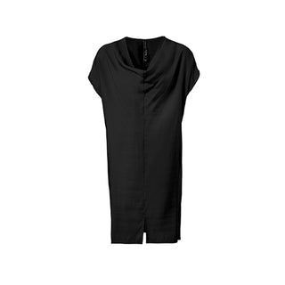 Robe tunique ample à encolure drapée noir