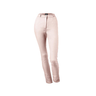 Pantalon droit avec bande de taille standard haute rose