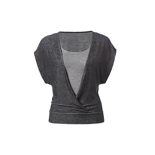 Haut cache-coeur ample au décolleté en V noir