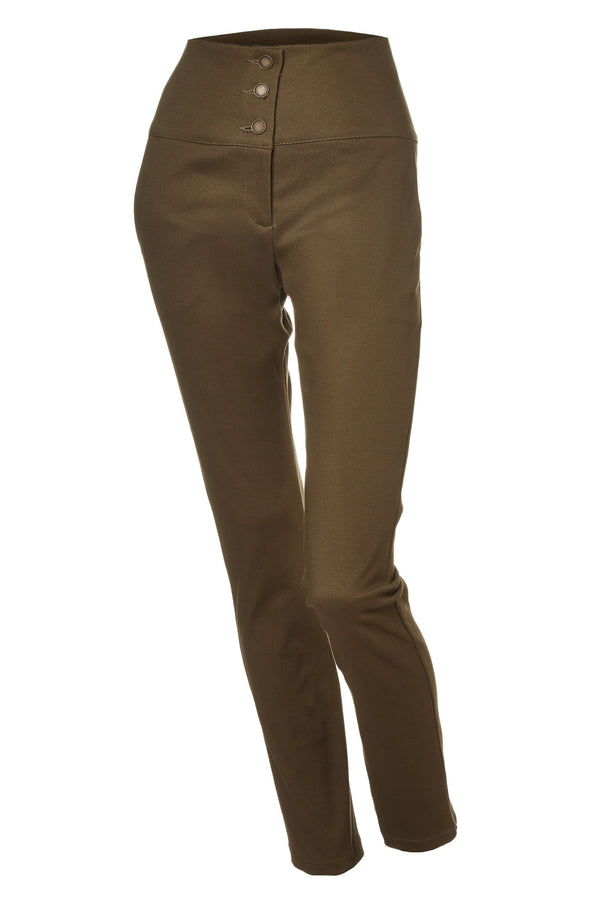 Pantalon droit kaki.