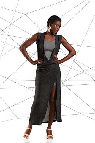 robe longue avec ouverture et camisole intérgrée melow